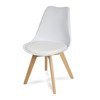 Krzesło z skórzaną białą poduszką na drewnianych bukowych nogach nowoczesne białe 007 GG